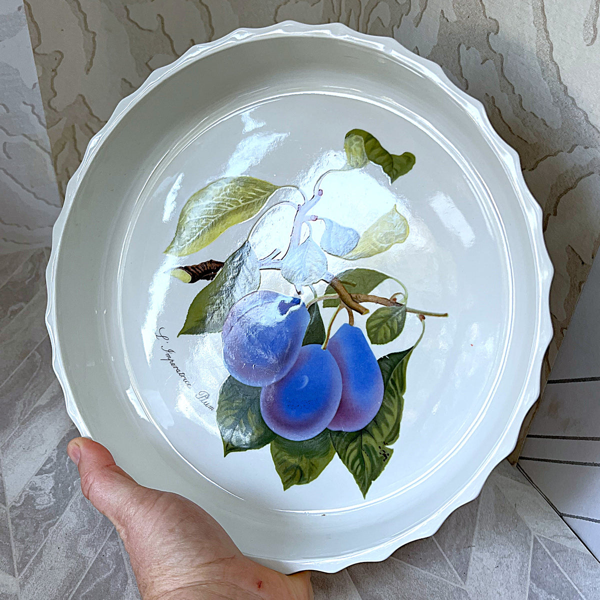 Baking Dish: Portmeirion Pomona L'Imperatice Plum Flan Tart Dish