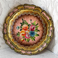 Florentine Ware: Tacchi Luigi Hand-Painted Gilt Wood Tray