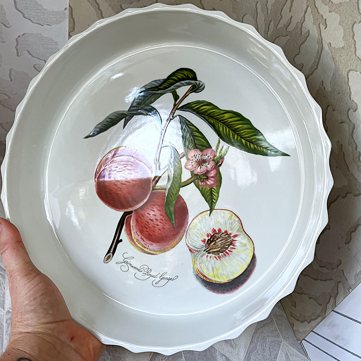 Baking Dish: Portmeirion Pomona Grimwood's Royal George Peach Flan Tart Dish
