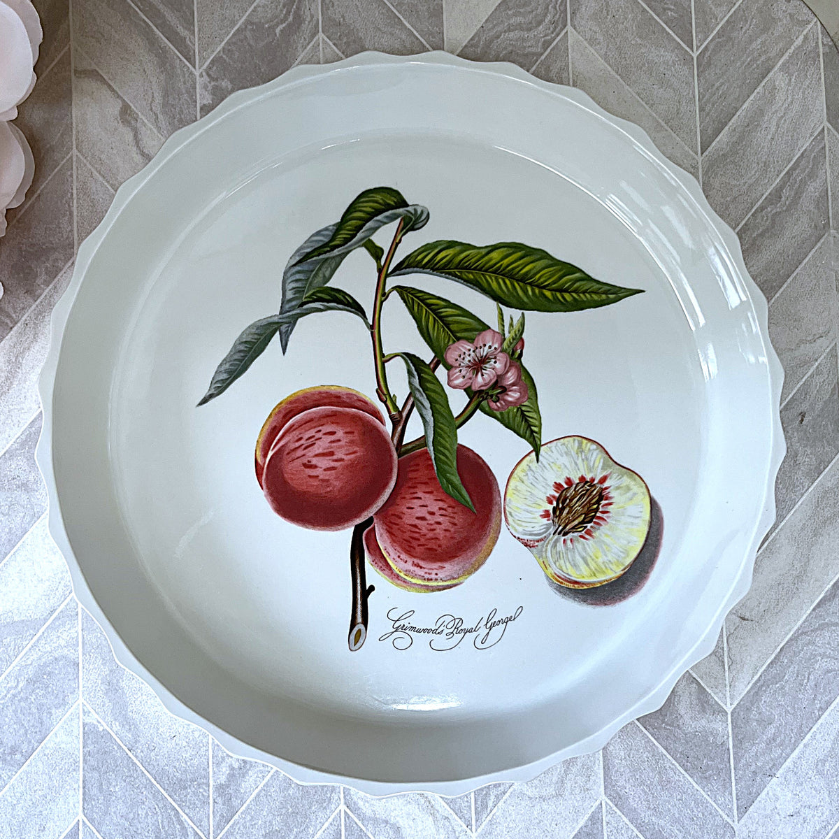 Baking Dish: Portmeirion Pomona Grimwood's Royal George Peach Flan Tart Dish