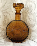 Decorative Art Glass: Empoli Amber Art Glass Sunburst Decanter
