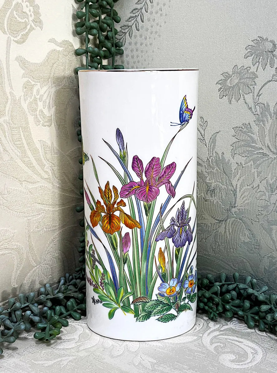 Vases: Murray Feiss Fine Porcelain Botanical Cylinder Vase