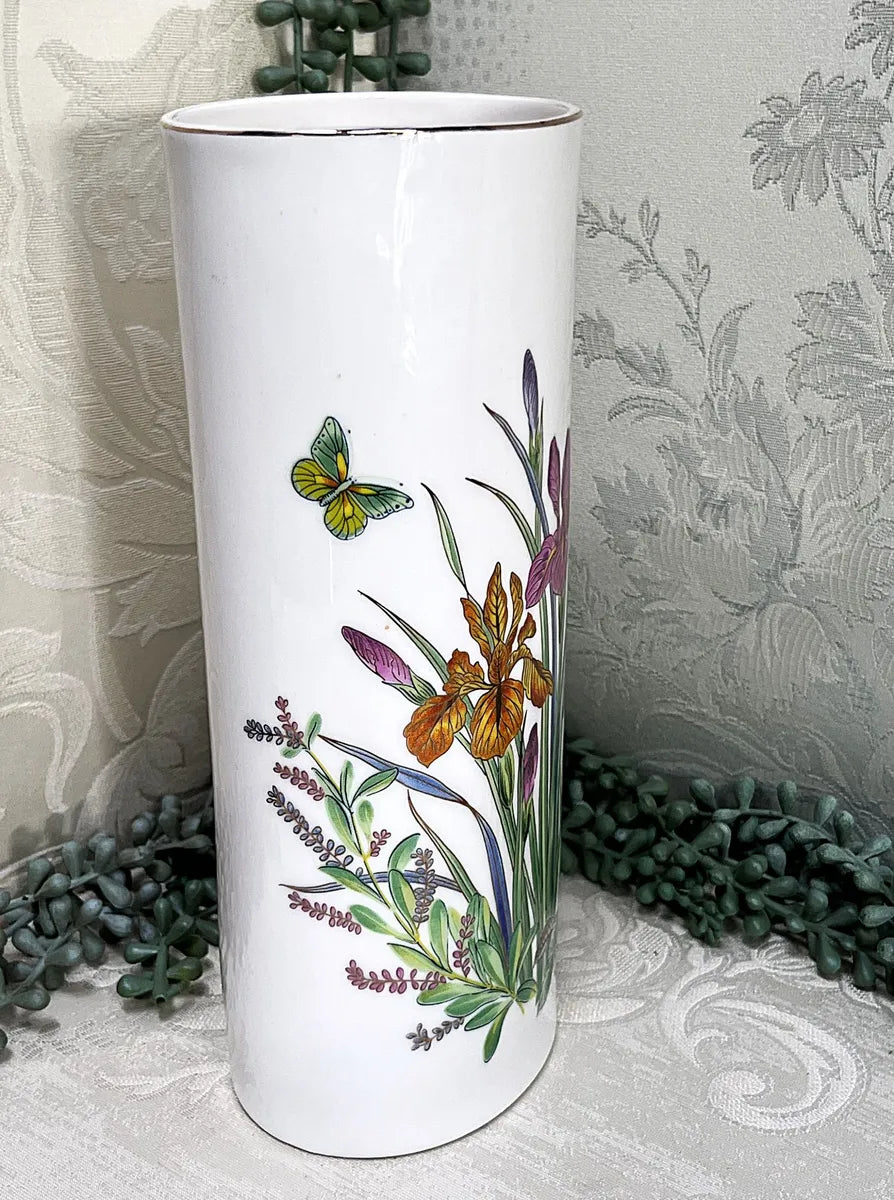 Vases: Murray Feiss Fine Porcelain Botanical Cylinder Vase