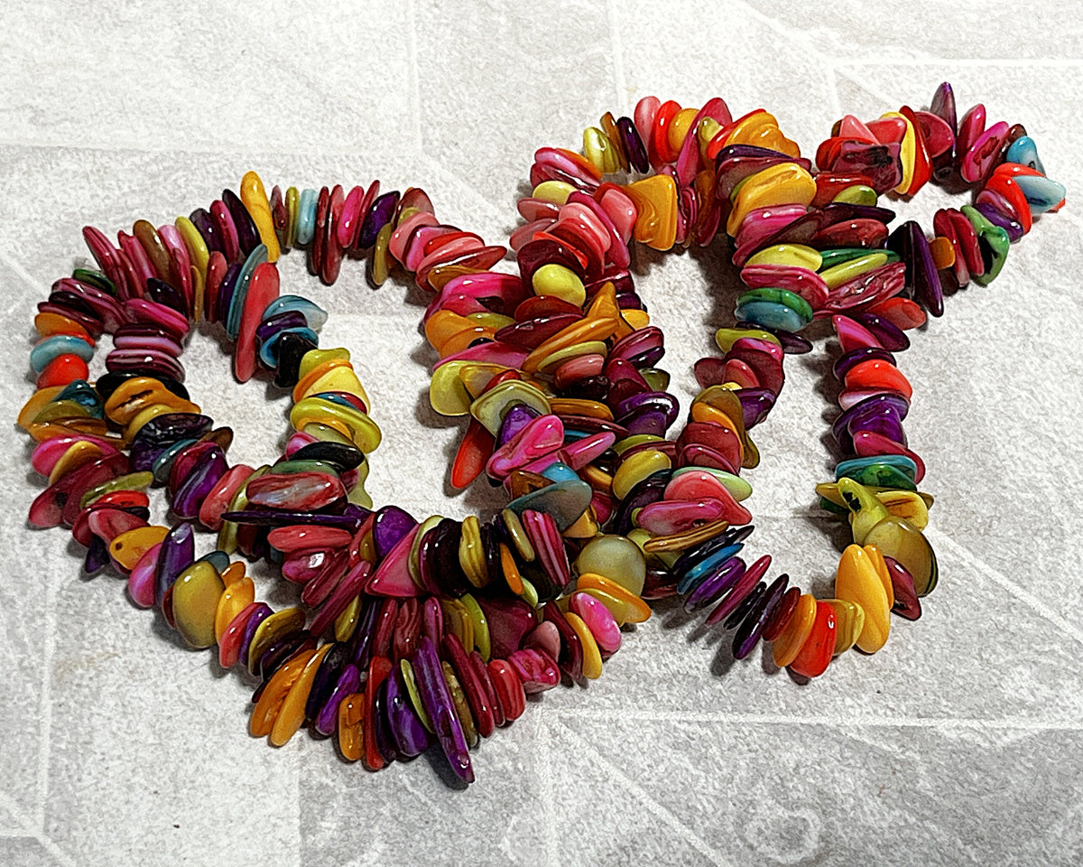 Jewellery: Balinese Multi-Colour Crystalline Mother-of-Pearl Opera Strand