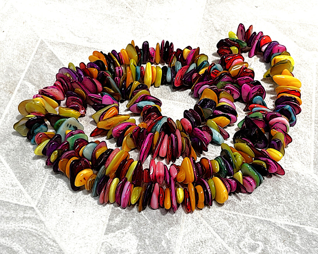 Jewellery: Balinese Multi-Colour Crystalline Mother-of-Pearl Opera Strand