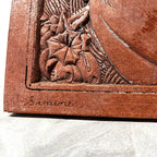 Three-Dimensional Wall Art: ANORICA "Simone" Terracotta Floral Maiden Wall Relief Plaque