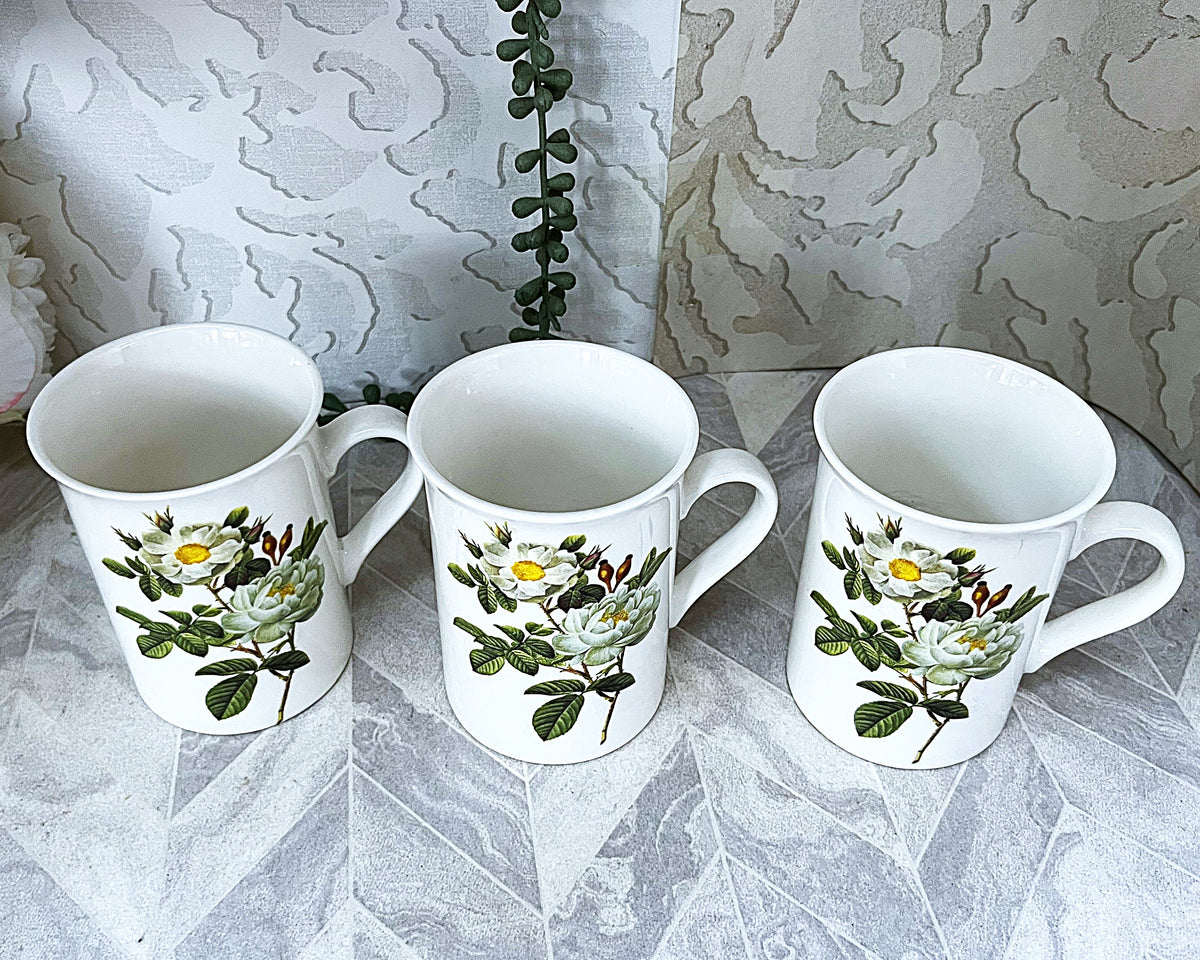 Coffee Mugs: Ashdene Pierre-Joseph Redouté French Botanical Porcelain Mugs