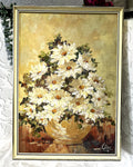 Oil Paintings: Glae Impasto Oil Painting Floral Still Life, 1970's
