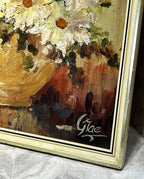 Oil Paintings: Glae Impasto Oil Painting Floral Still Life, 1970's