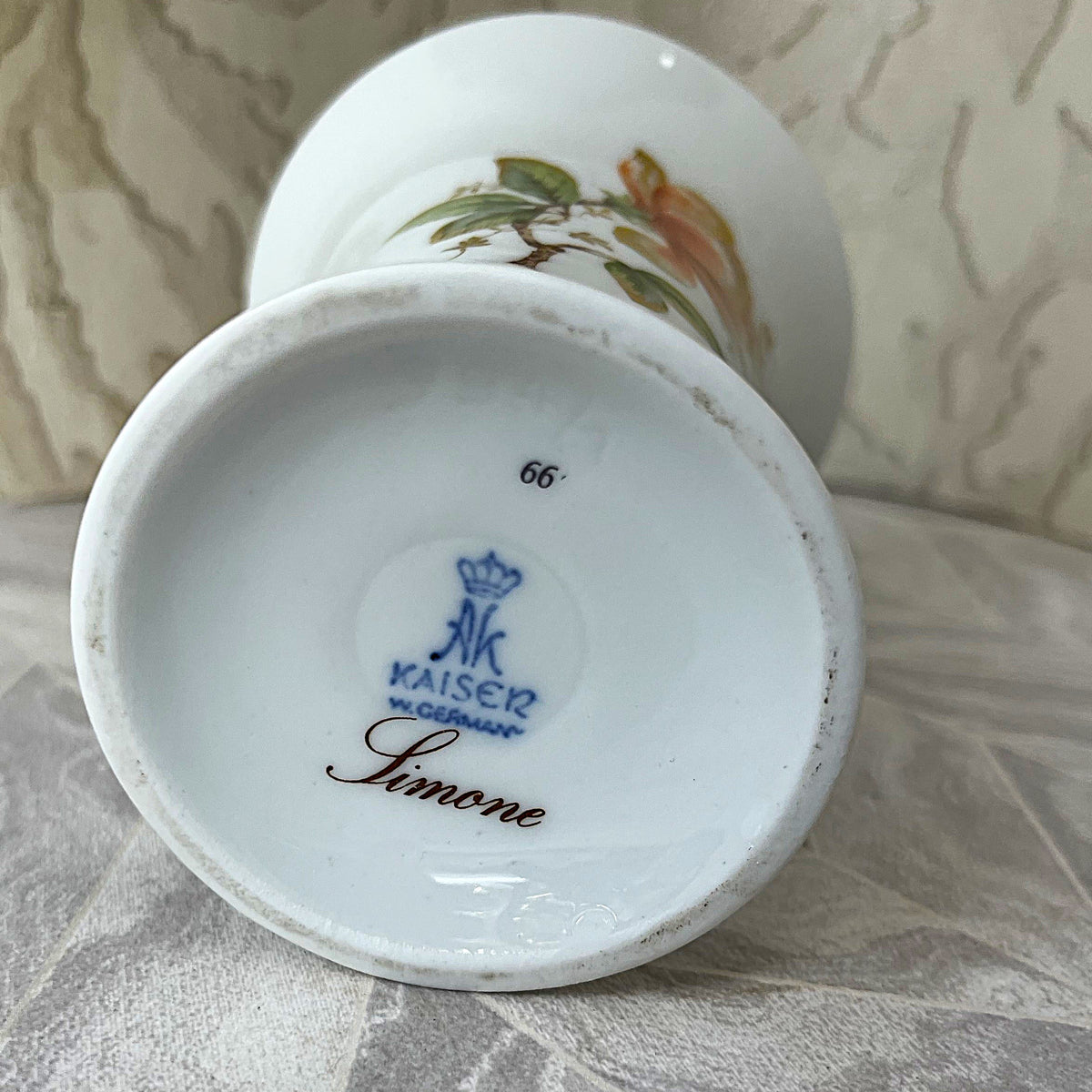 Vases: Kaiser West Germany "Simone" Porcelain Trumpet Vase