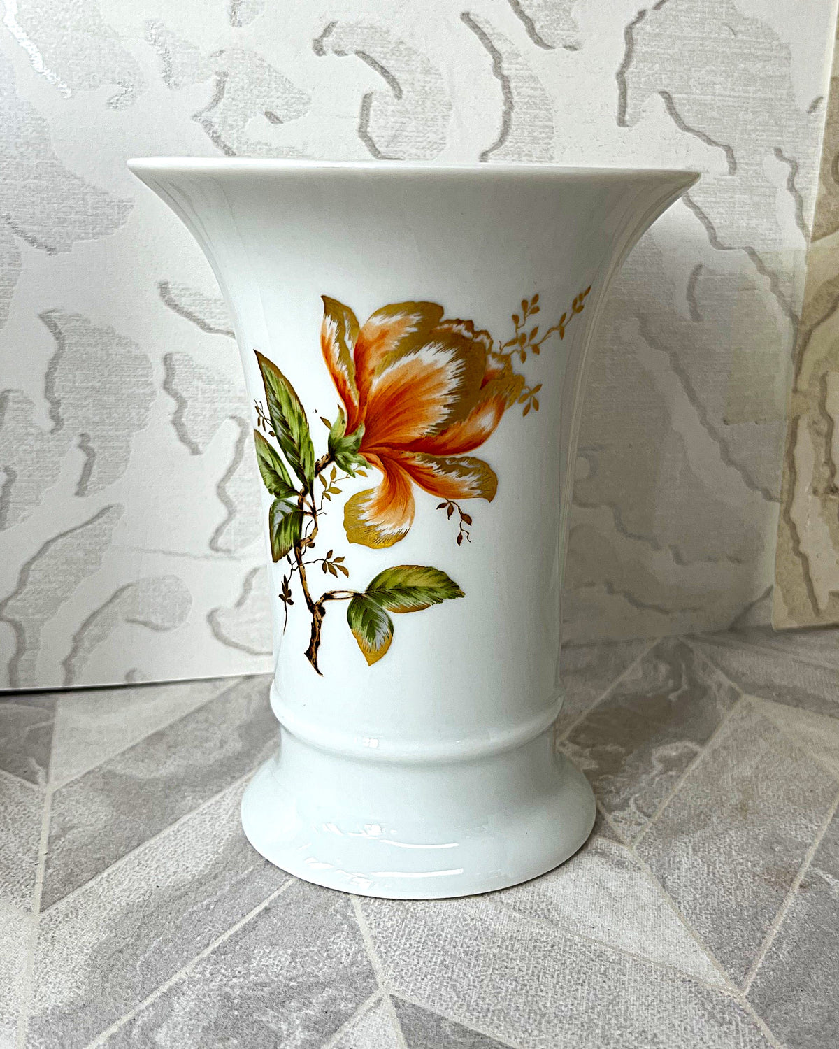 Vases: Kaiser West Germany "Simone" Porcelain Trumpet Vase