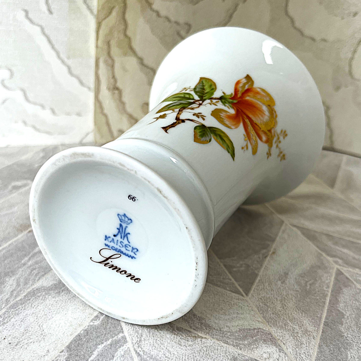 Vases: Kaiser West Germany "Simone" Porcelain Trumpet Vase