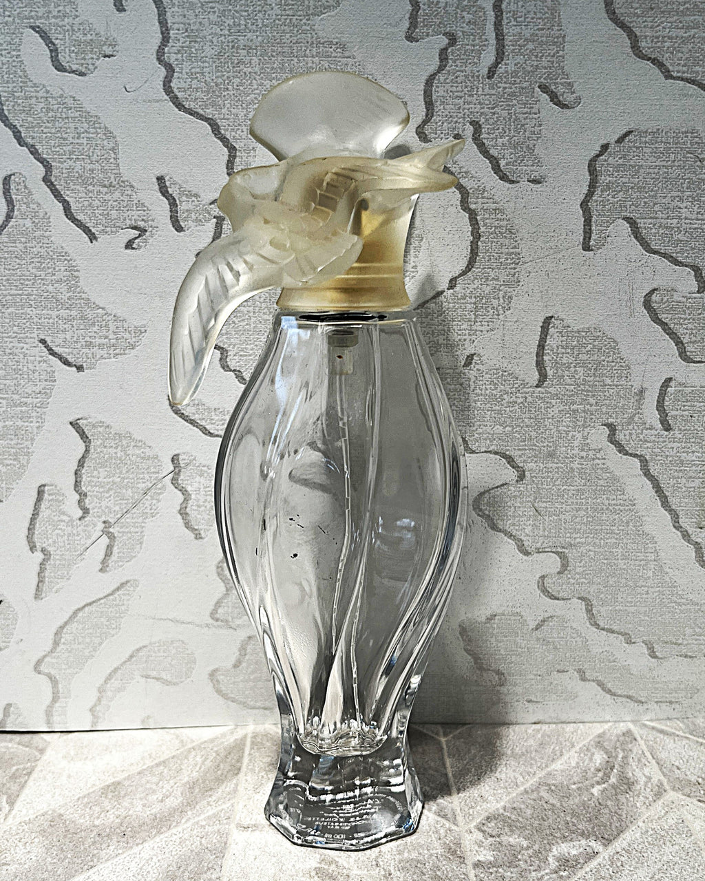 Perfume Bottle: Nina Ricci "L'Air du Temps" Vanity Bottle with Twin Doves Topper
