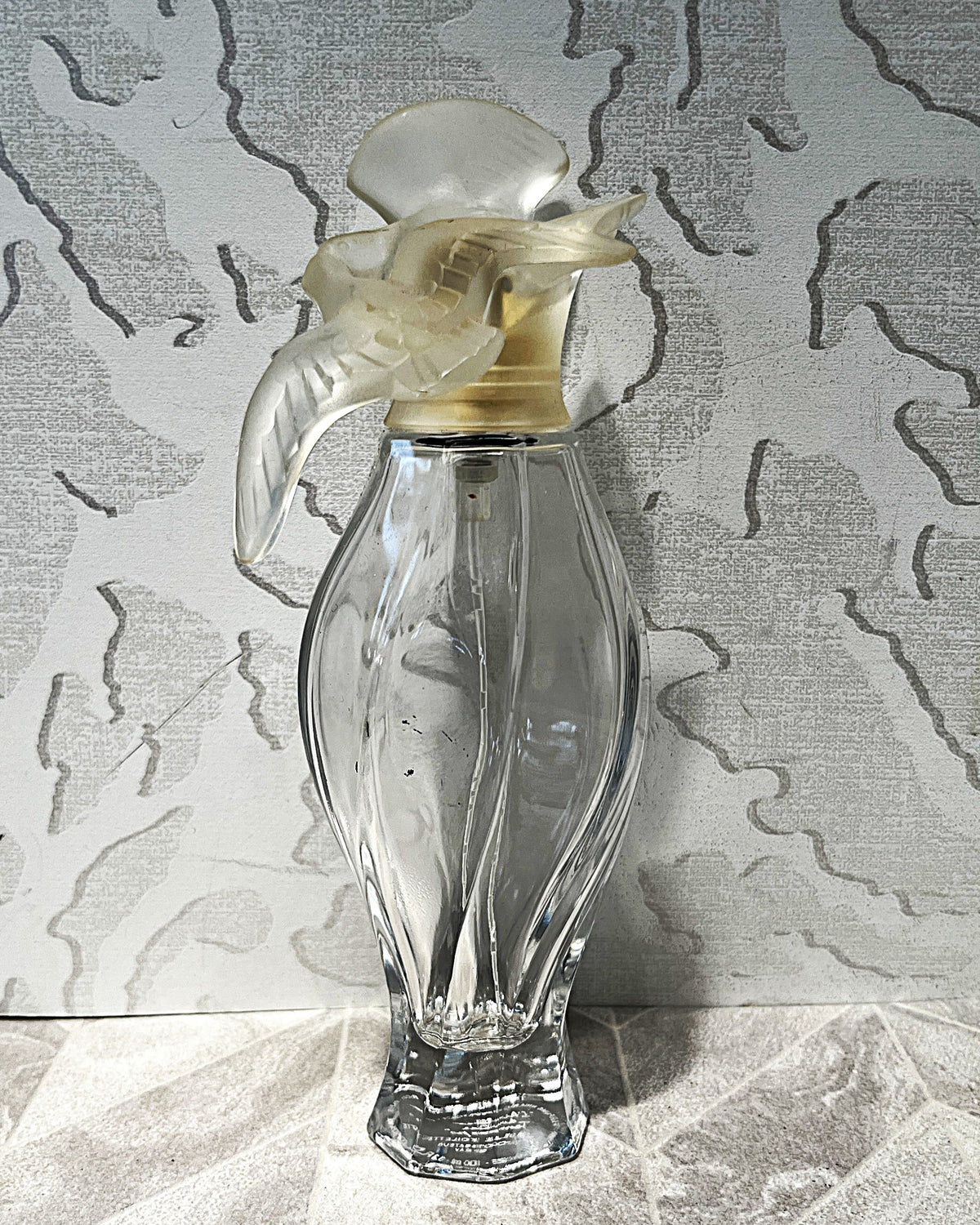 Perfume Bottle: Nina Ricci "L'Air du Temps" Vanity Bottle with Twin Doves Topper