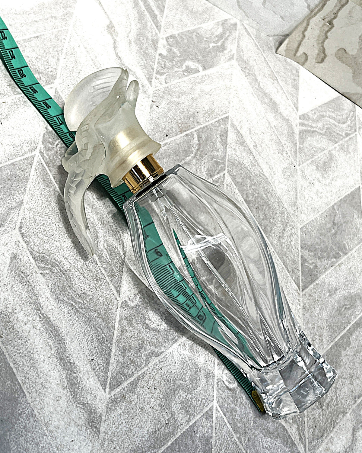 Perfume Bottle: Nina Ricci "L'Air du Temps" Vanity Bottle with Twin Doves Topper