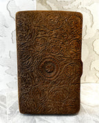 Carved Wood: Kashmiri Hand-Carved Walnut Wood Trinket Box Detailed Anglo-Indian Floral Relief