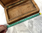 Carved Wood: Kashmiri Hand-Carved Walnut Wood Trinket Box Detailed Anglo-Indian Floral Relief