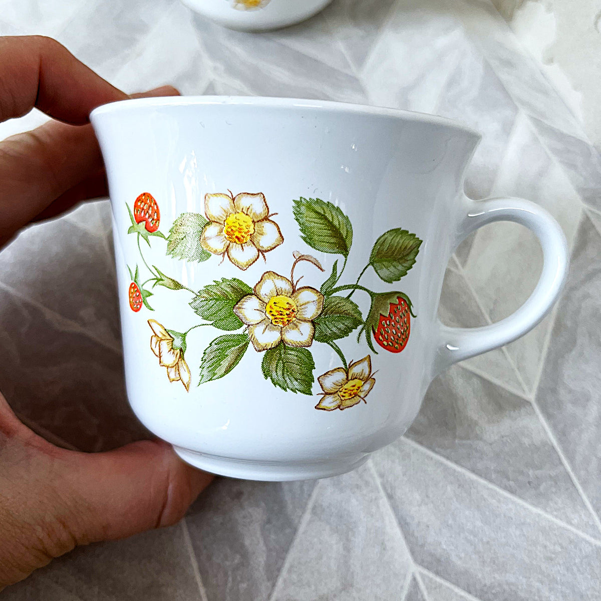 Coffee Cups: Corning "Wildflower" Strawberry Cups, 10