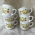 Coffee Cups: Corning "Wildflower" Strawberry Cups, 10