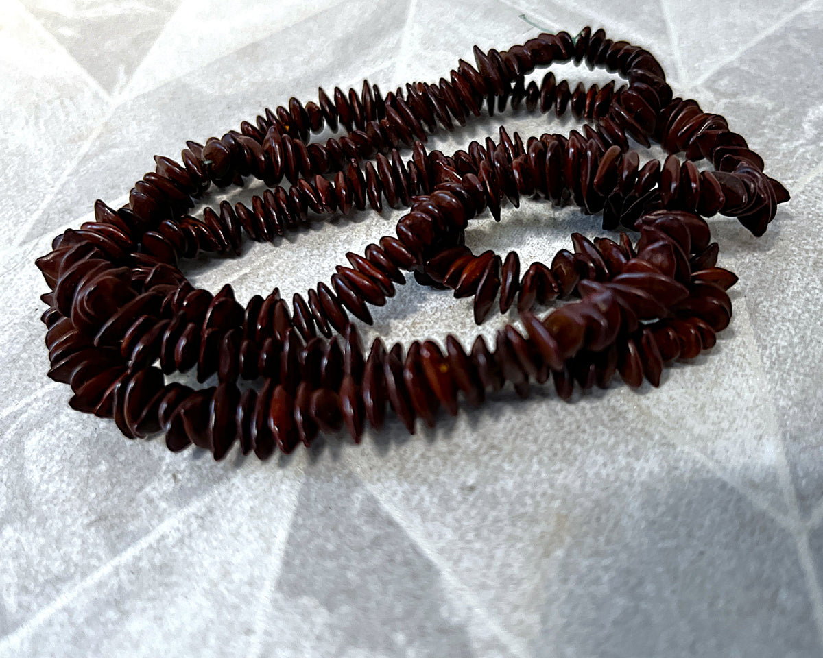 Jewellery: Leucaena "Jumbie Bead" Natural Seed Pod Multi-Wrap Opera Statement Strand