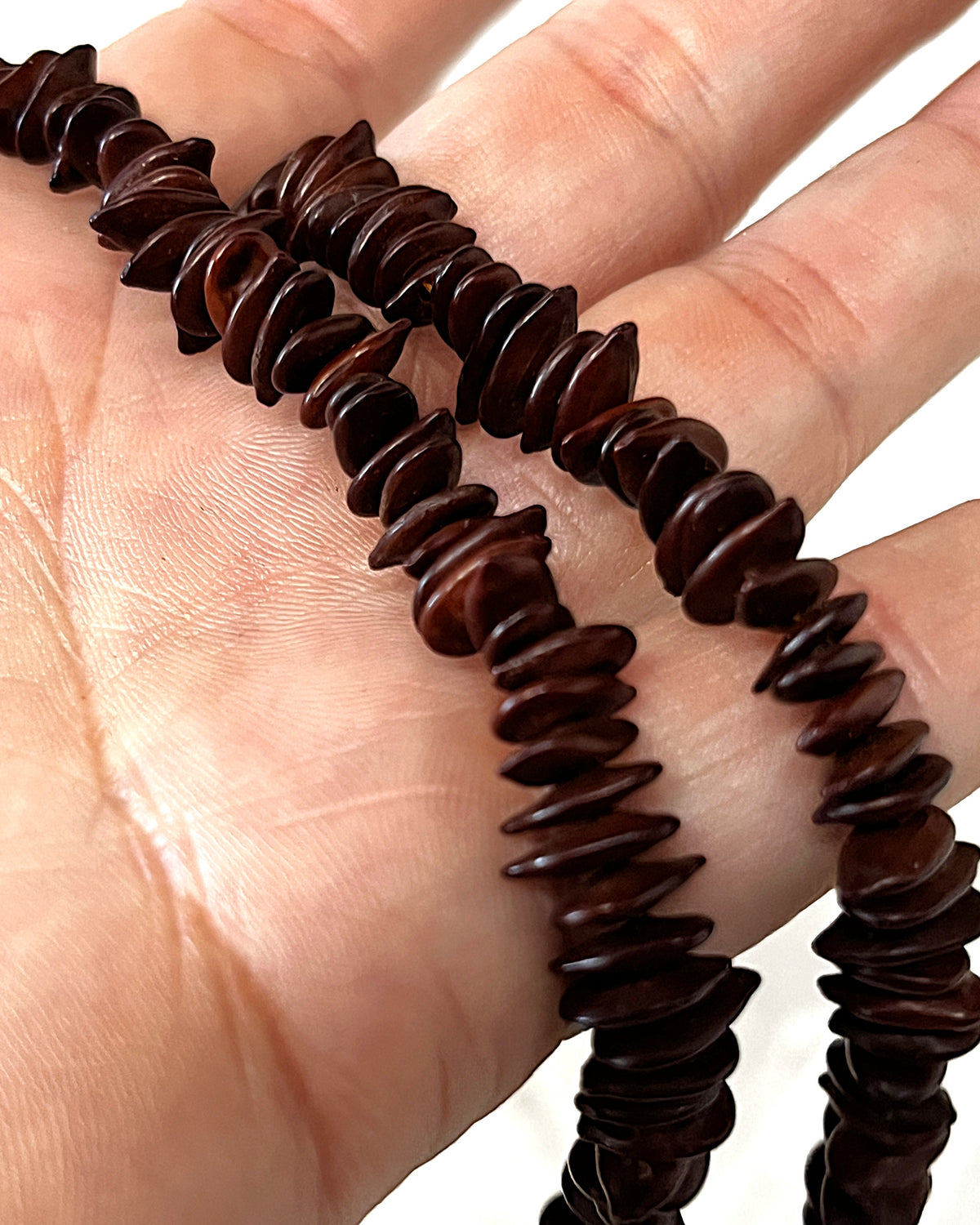 Jewellery: Leucaena "Jumbie Bead" Natural Seed Pod Multi-Wrap Opera Statement Strand