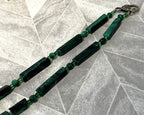 Jewellery: African Malachite Graduated Panel Statement Necklace, Minor Side Flaw