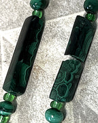 Jewellery: African Malachite Graduated Panel Statement Necklace, Minor Side Flaw