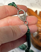 Jewellery: African Malachite Graduated Panel Statement Necklace, Minor Side Flaw