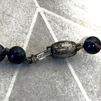Jewellery: Deep Ultramarine Lapis Lazuli Hand-Knotted 90cm Opera Strand — 925 Sterling Silver Clasp