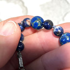 Jewellery: Deep Ultramarine Lapis Lazuli Hand-Knotted 90cm Opera Strand — 925 Sterling Silver Clasp