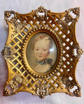 Bookshelf Art: Monarch Trade Mark Pierced Gilt Brass Cameo Portrait Frame