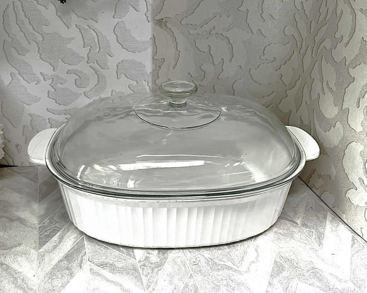CorningWare: French White: F-14-B Lidded Casserole Domed