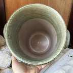 Studio Pottery: Brutalist Fluted Sage Green Studio Pottery Umbrella Stand