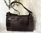 Bags: Nine & Co Espresso Distressed-Patina Shoulder Bag