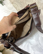 Bags: Nine & Co Espresso Distressed-Patina Shoulder Bag