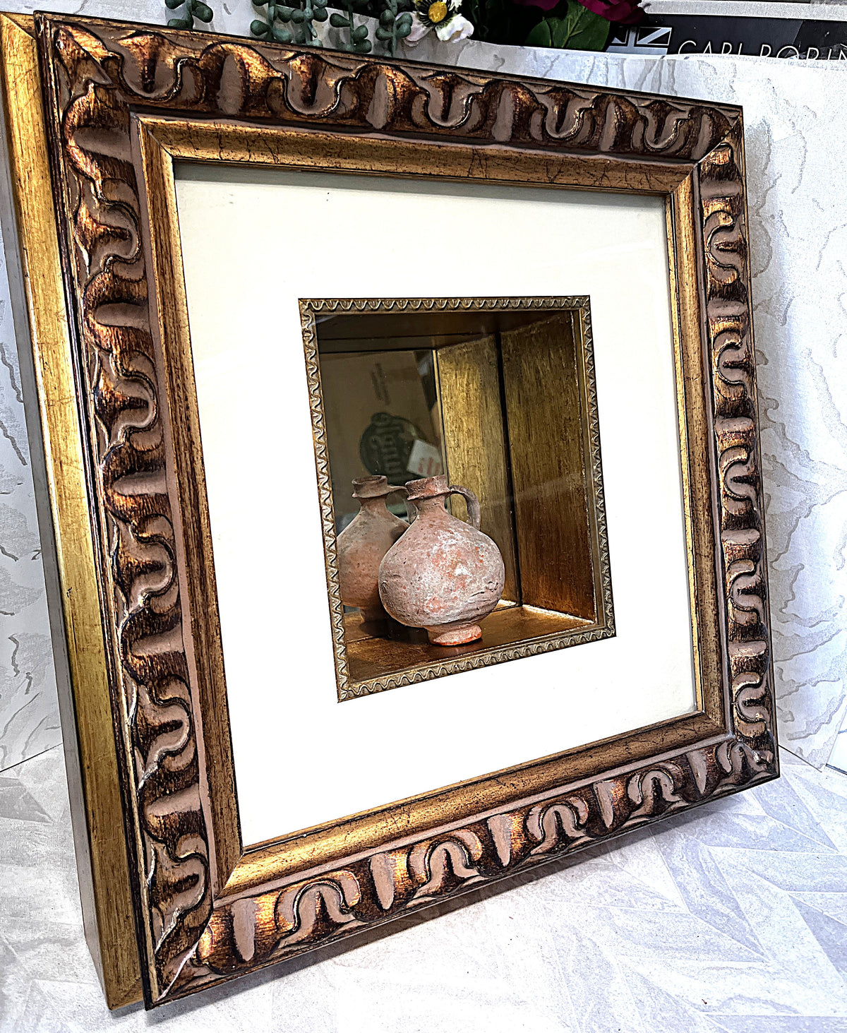 Antiquities: Framed Terracotta Juglet, Attributed Roman c.1st–3rd Century AD