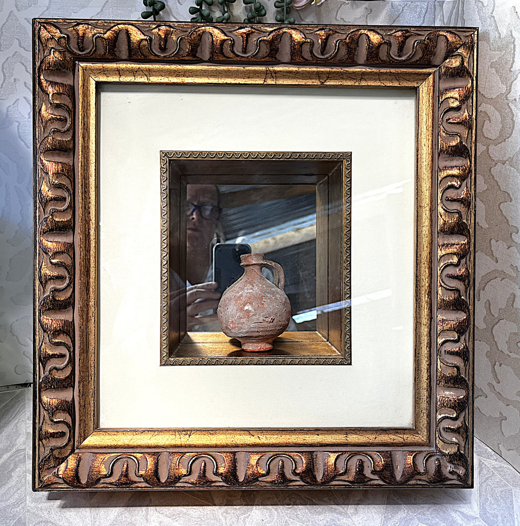 Antiquities: Framed Terracotta Juglet, Attributed Roman c.1st–3rd Century AD