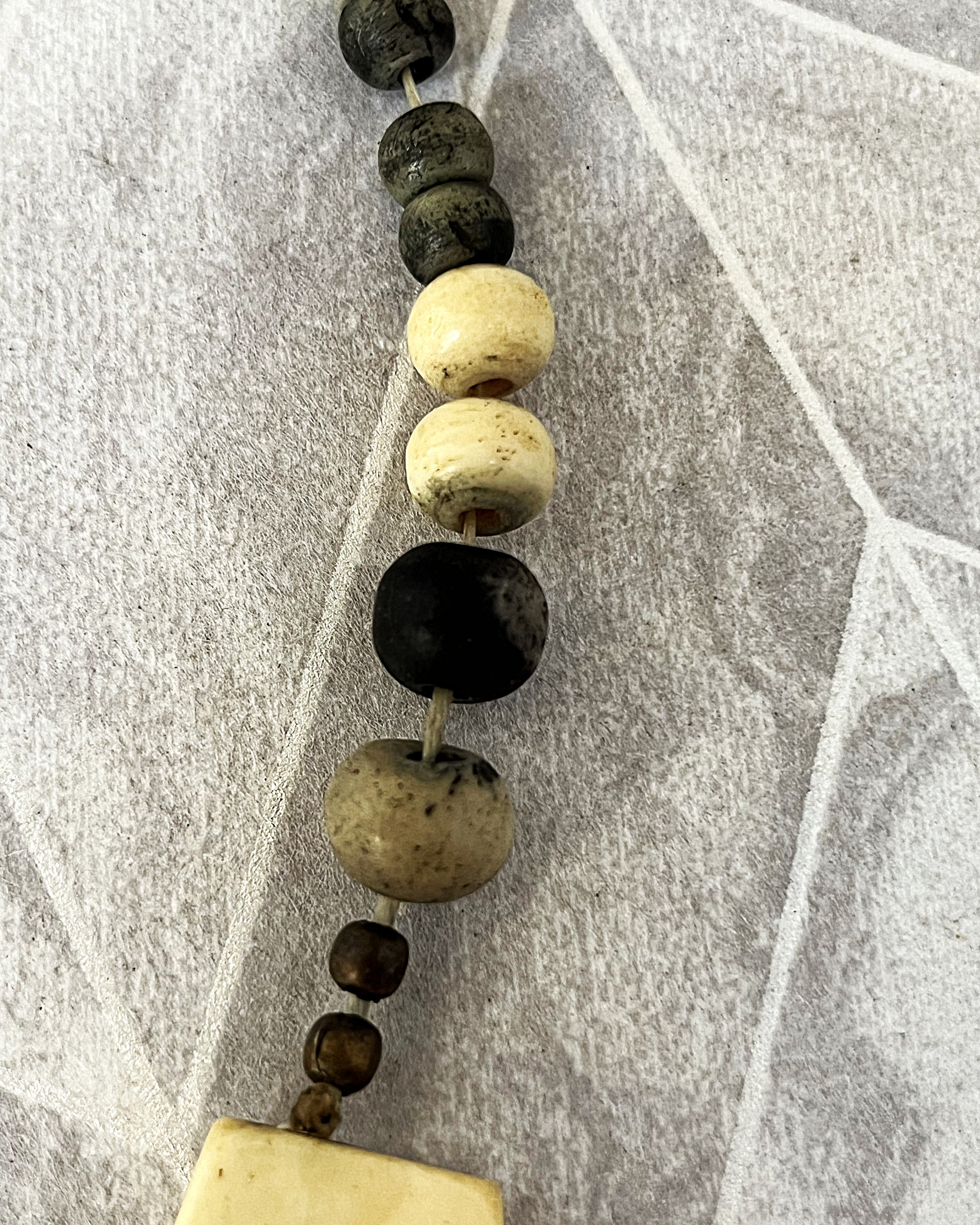 Jewellery: Antique Asian Water Buffalo Bone Necklace