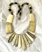 Jewellery: Antique Asian Water Buffalo Bone Necklace