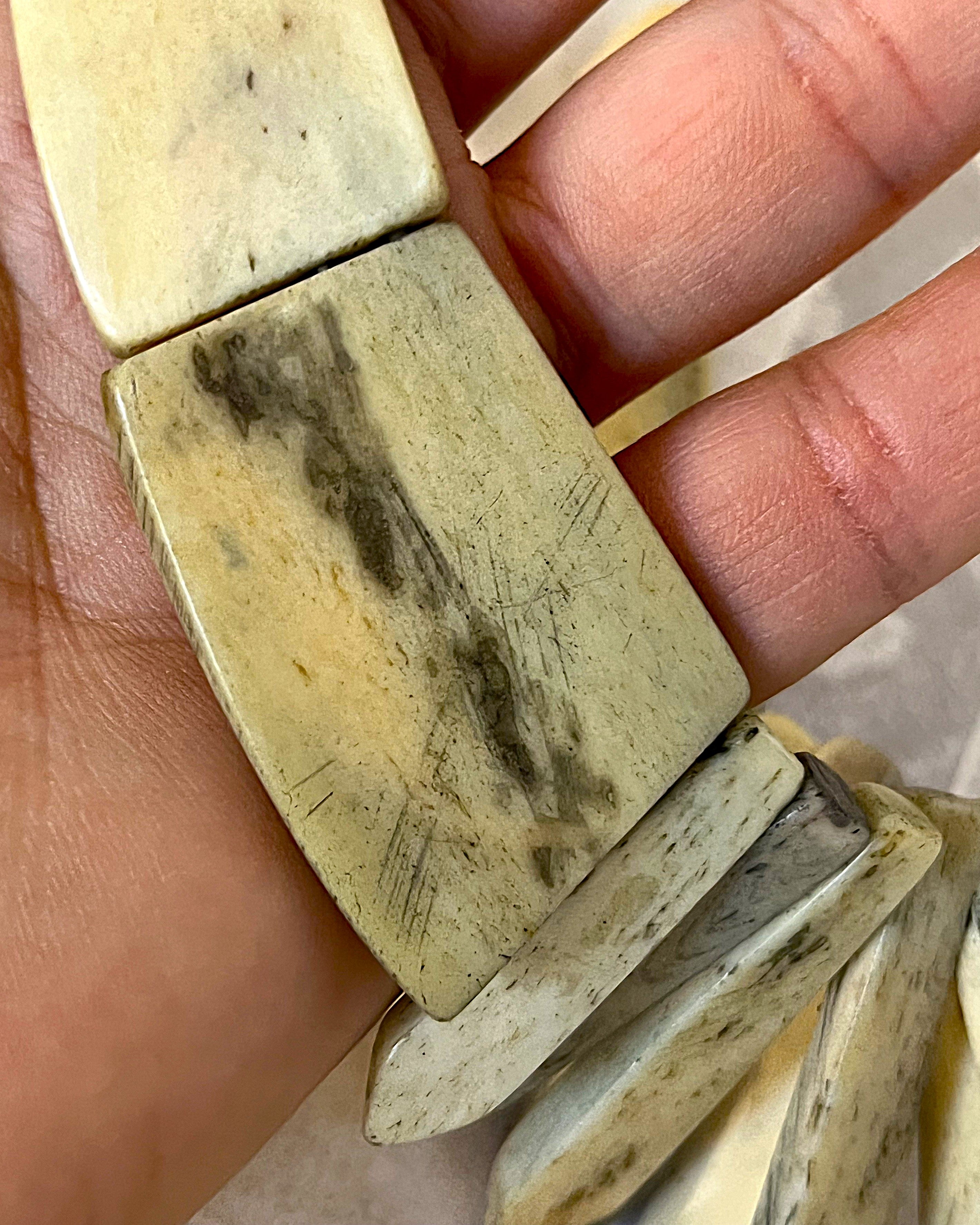 Jewellery: Antique Asian Water Buffalo Bone Necklace