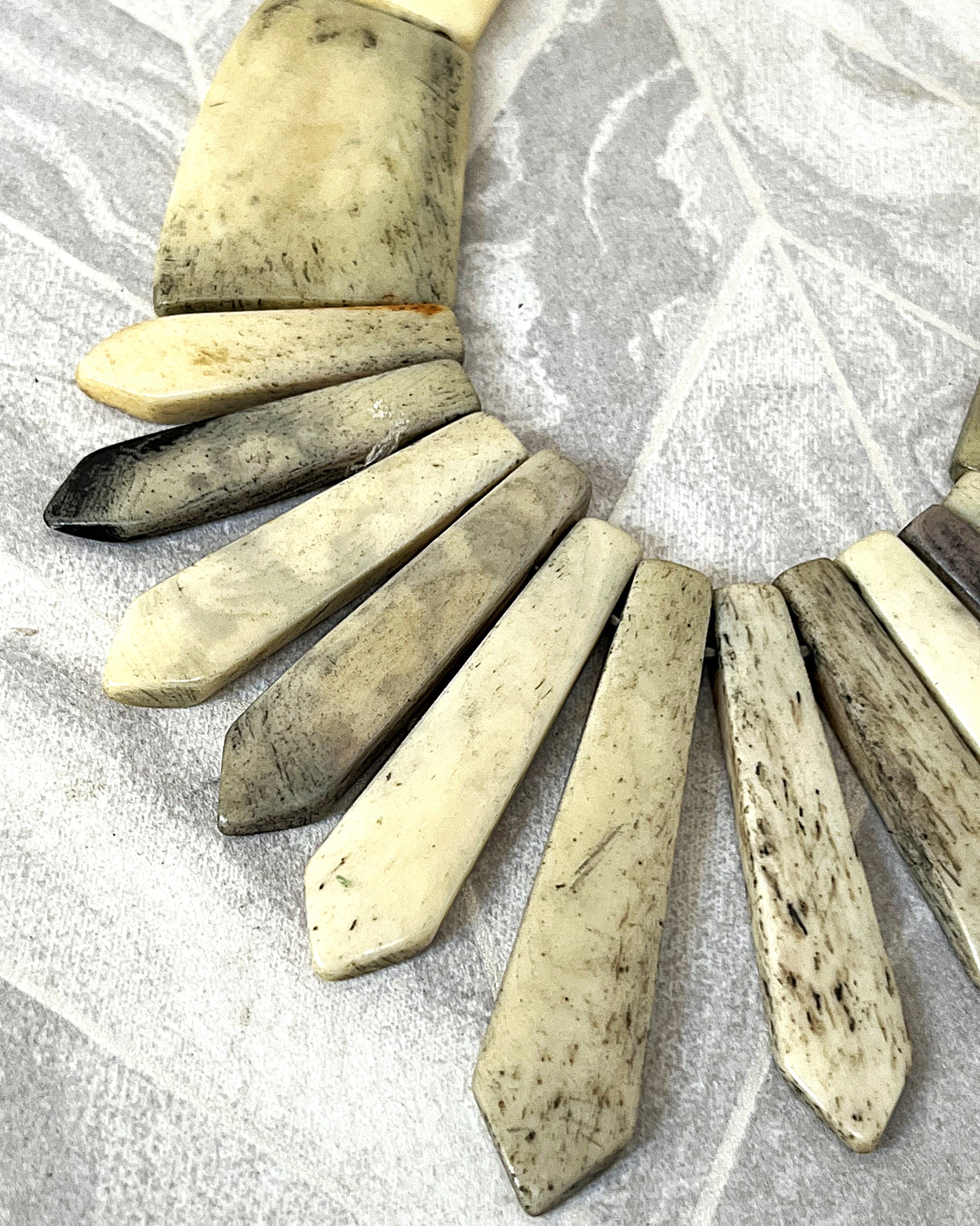 Jewellery: Antique Asian Water Buffalo Bone Necklace