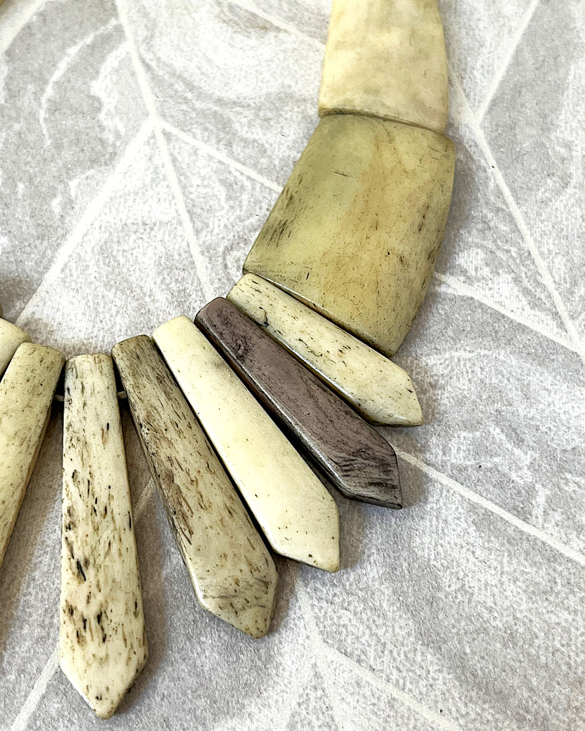 Jewellery: Antique Asian Water Buffalo Bone Necklace