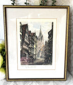 Prints & Etchings: Willy Scholz Signed Hannover Köbelingerstraße Colour Etching