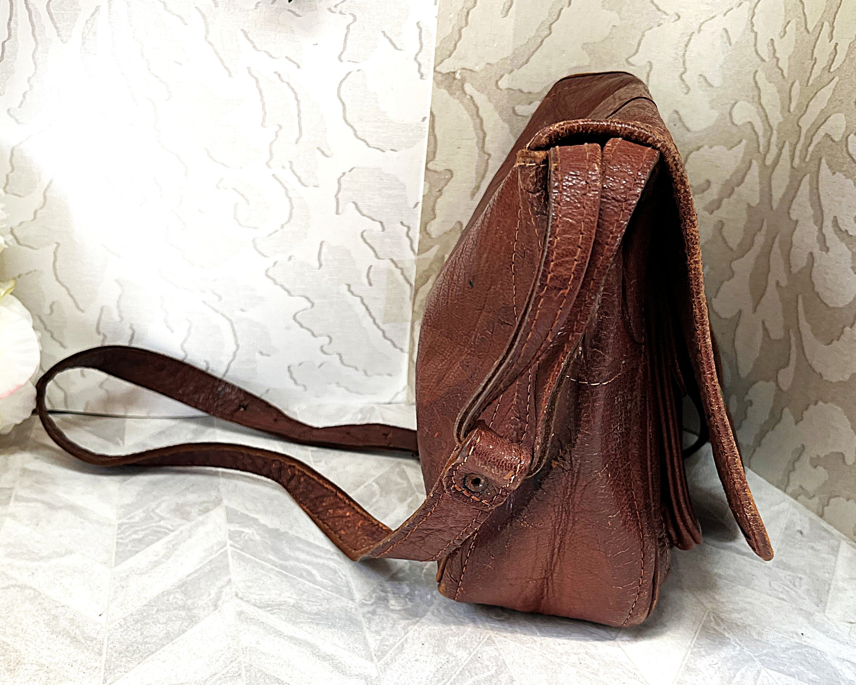 Bags: Camel Leather Crossbody Satchel Bag from Kabul, Afghanistan
