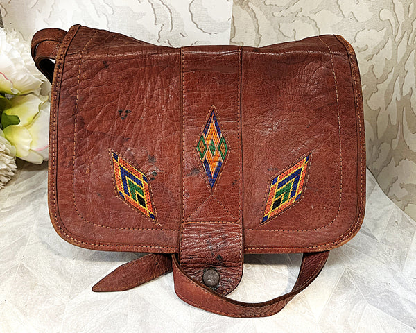 Bags: Camel Leather Crossbody Satchel Bag from Kabul, Afghanistan