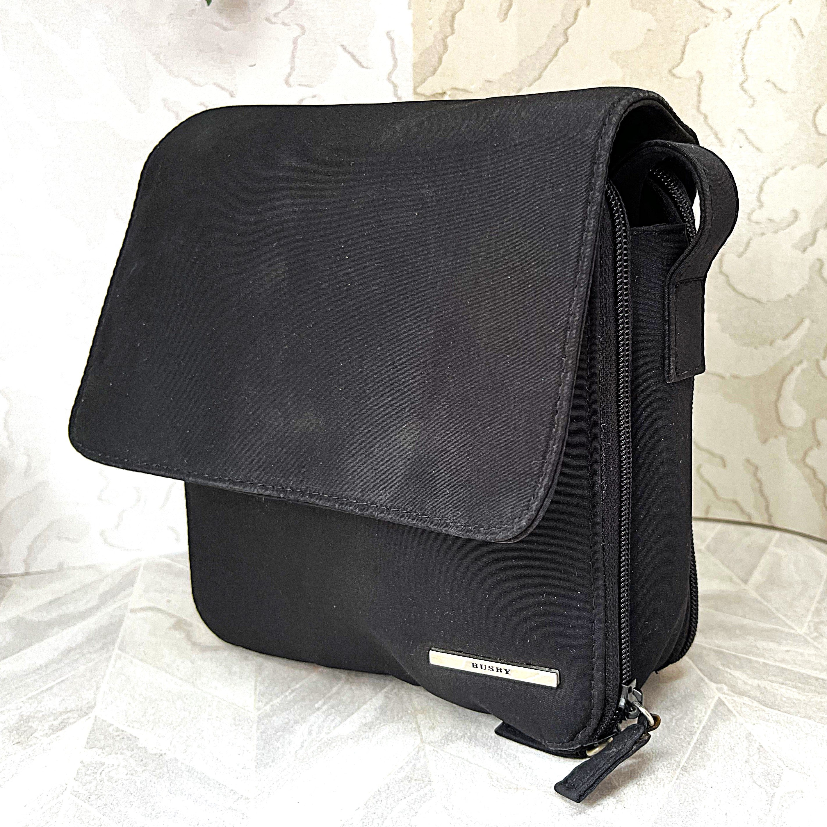 Bags: Busby Matt Black Organized Crossbody Messenger Bag