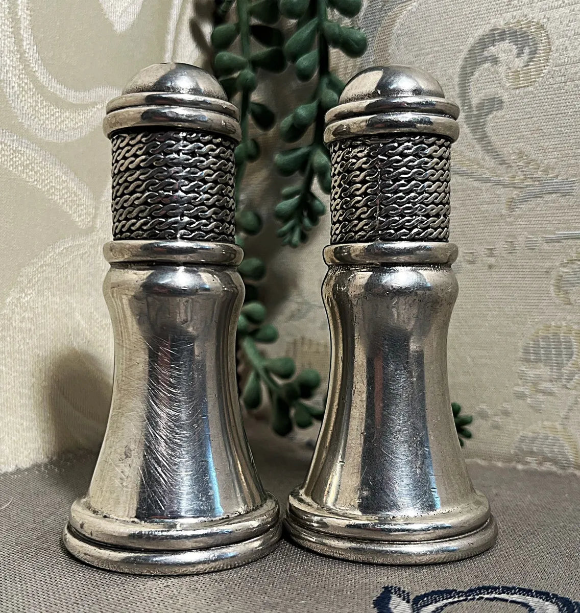 Salt & Pepper: Diana Carmichael Pewter Salt & Pepper Cellars, Noblesse Collection