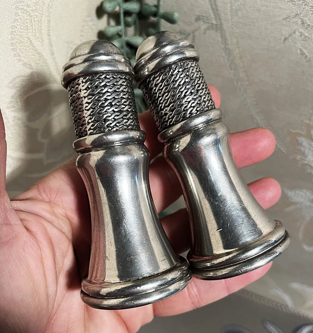 Salt & Pepper: Diana Carmichael Pewter Salt & Pepper Cellars, Noblesse Collection