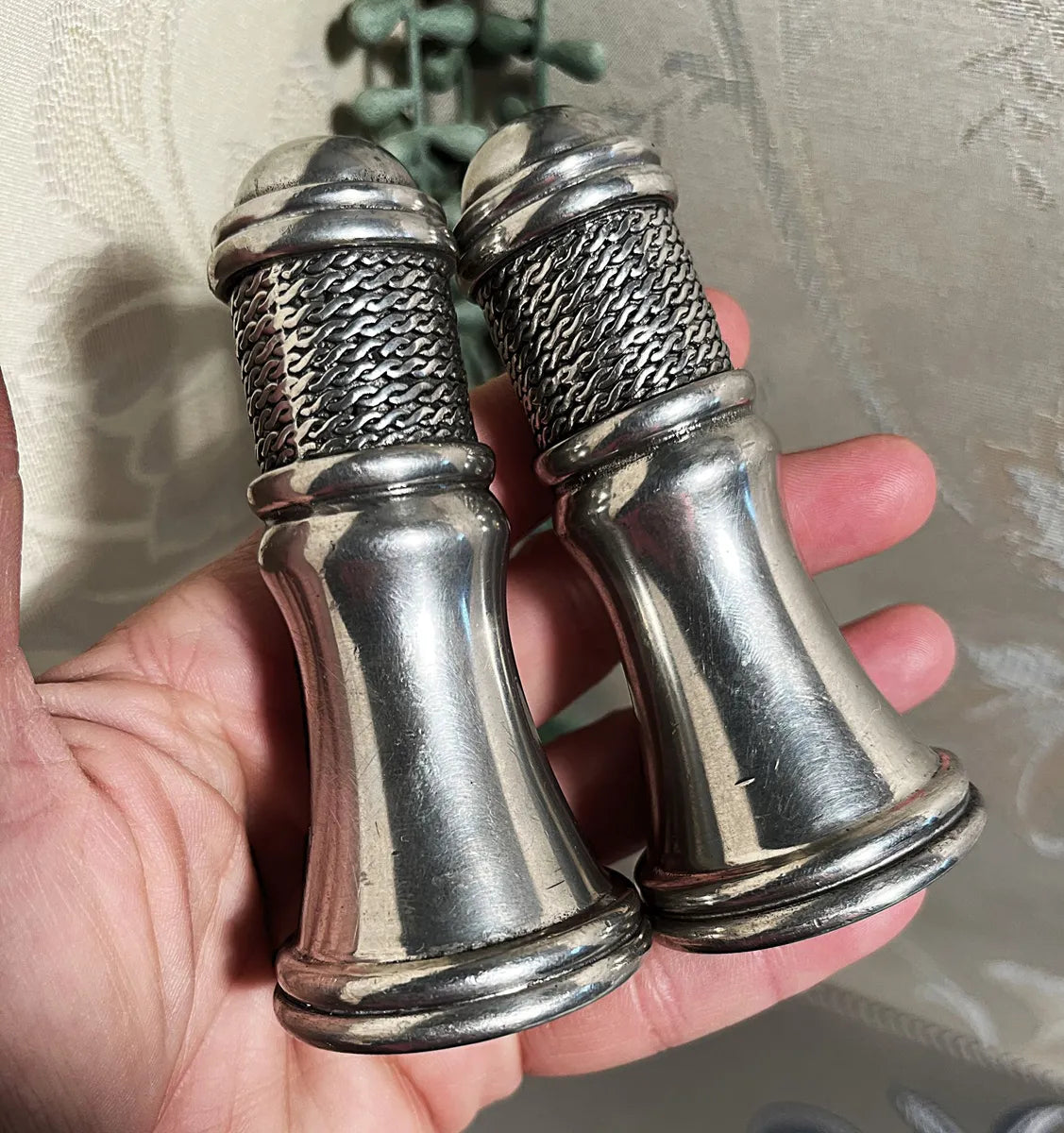 Salt & Pepper: Diana Carmichael Pewter Salt & Pepper Cellars, Noblesse Collection