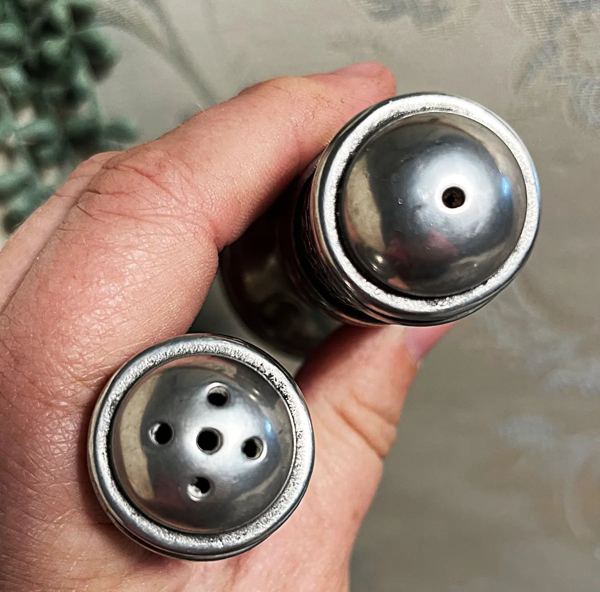 Salt & Pepper: Diana Carmichael Pewter Salt & Pepper Cellars, Noblesse Collection